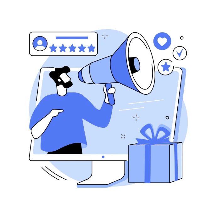 Un homme qui crie pour parler de sa marque